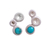 Turquoise stud earrings, 'Silver Bubbles' - Turquoise and Sterling Silver Stud Earrings from Mexico