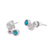 Turquoise stud earrings, 'Silver Bubbles' - Turquoise and Sterling Silver Stud Earrings from Mexico