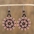 Glass beaded dangle earrings, 'Sweet Star Flowers' - Glass Beaded Floral Dangle Earrings from Mexico (image 2) thumbail