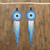 Glass beaded waterfall earrings, 'Foam of the Sea' - Glass Beaded Waterfall Earrings in Blue from Mexico thumbail