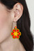 Glass beaded dangle earrings, 'Flowers of Happiness' - Artisan Crafted Floral Glass Beaded Earrings from Mexico