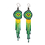 Glass beaded waterfall earrings, 'Verdant Rain' - Glass Beaded Waterfall Earrings in Green from Mexico thumbail