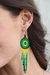 Glass beaded waterfall earrings, 'Verdant Rain' - Glass Beaded Waterfall Earrings in Green from Mexico