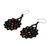 Glass beaded dangle earrings, 'Dark Colorful Stars' - Dark Glass Beaded Dangle Earrings from Mexico (image 2d) thumbail