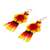 Glass beaded waterfall earrings, 'Fiery Raining Flowers' - Fiery Floral Glass Beaded Waterfall Earrings from Mexico (image 2c) thumbail