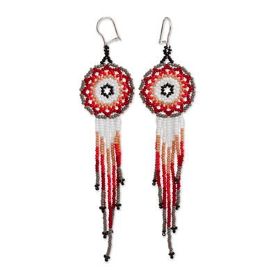 Handcrafted Glass Beaded Waterfall Earrings from Mexico