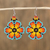 Pendientes colgantes con cuentas de cristal - Aretes colgantes florales coloridos con cuentas de vidrio de México
