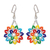 Glass beaded dangle earrings, 'Colors of Happiness' - Multicolored Glass Beaded Dangle Earrings from Mexico thumbail