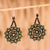 Glass beaded dangle earrings, 'Iridescent Stars' - Iridescent Glass Beaded Dangle Earrings from Mexico