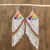 Glass beaded waterfall earrings, 'Shower of Colors' - Colorful Glass Beaded Waterfall Earrings from Mexico