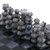 Marble mini chess set, 'Black and Grey Challenge' (5 in.) - Handcrafted Mini Marble Chess Set in Black and Grey
