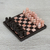 Marble mini chess set, 'Black and Pink Challenge' (5 in.) - Marble Chess Set in Black and Pink from Mexico thumbail