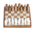 Onyx and marble mini chess set, 'Brown and Ivory Challenge' (5 inch) - Onyx and Marble Mini Chess Set in Brown and Ivory (5 In) (image 2c) thumbail