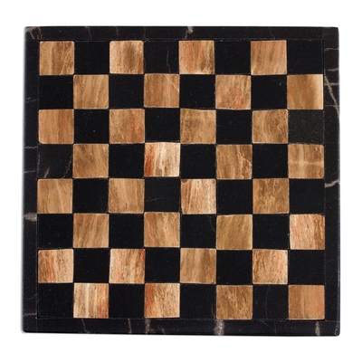 Juego de ajedrez de mármol (5 pulg.) - Juego de ajedrez de mármol hecho a mano en café de México (5 pulg.)