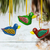 Wood alebrije ornaments, 'Sweet Ducks' (set of 5) - Painted Wood Alebrije Duck Ornaments (Set of 5) from Mexico (image 2) thumbail