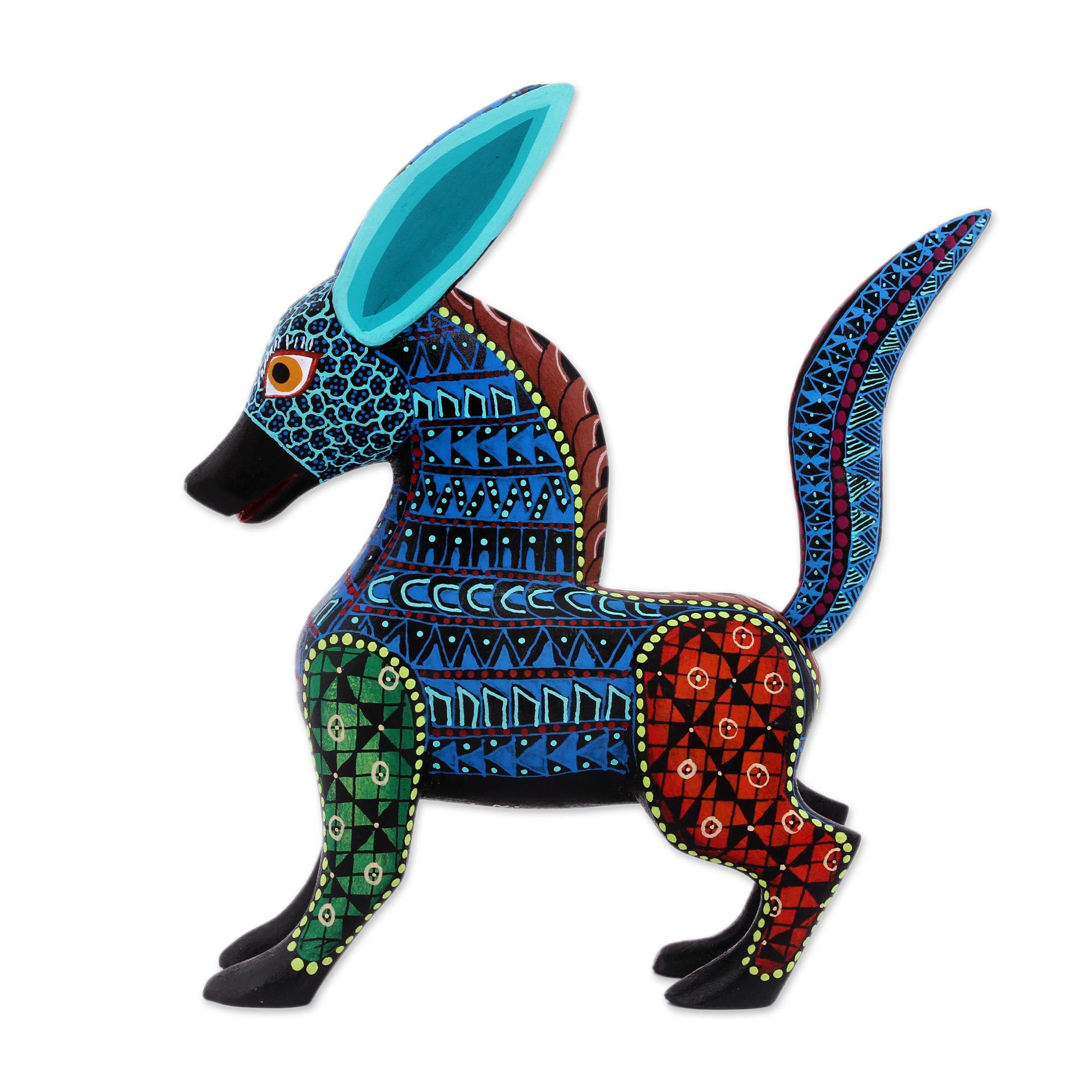 Hand Painted Burro Alebrije Sculpture from Mexico Little Burro NOVICA