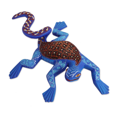 Alebrije de madera escultura - Escultura de Iguana Alebrije de arte popular hecha a mano de México