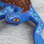 Wood alebrije sculpture, 'Blue Iguana' - Hand Crafted Folk Art Iguana Alebrije Sculpture from Mexico