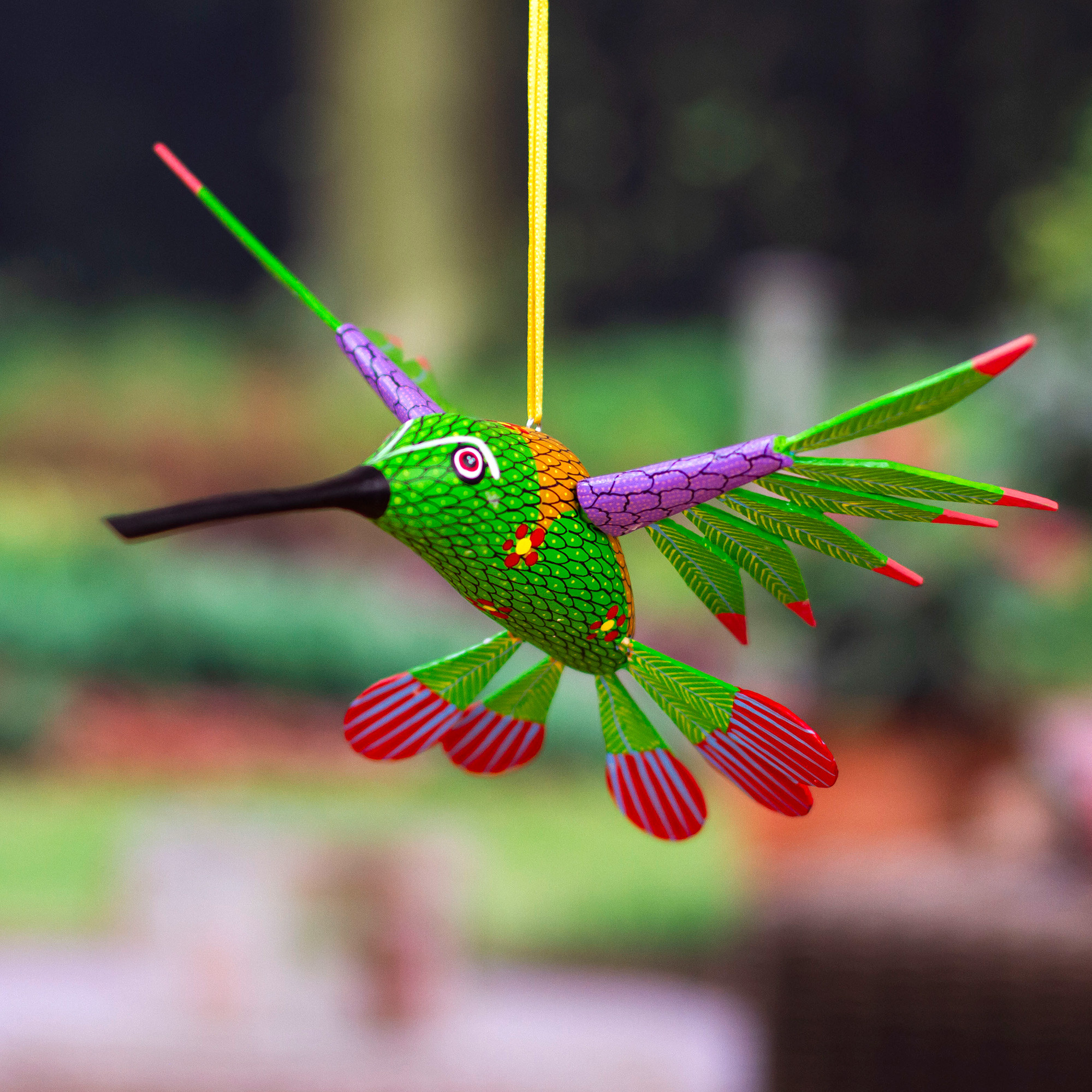 Hummingbird Alebrije Home Accent Hand Crafted in Oaxaca - Vibrant
