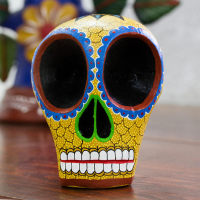 Figura Calavera Calavera Decorativa Mexicana Día de los Muertos Floral