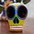 Holzfigur - Handgeschnitzte Totenkopffigur aus Holz in Gelb aus Mexiko
