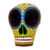 Wood figurine, 'Ancestral Image' - Hand Carved Wood Skull Figurine in Yellow from Mexico thumbail