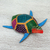 Wood alebrije figurine, 'The Turtle and the Sea' - Multicolored Hand Painted Wood Turtle Alebrije Figurine
