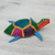 Wood alebrije figurine, 'The Turtle and the Sea' - Multicolored Hand Painted Wood Turtle Alebrije Figurine