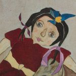 Giclée print on canvas, 'Resting' - Still Life with Rag Doll Color Giclée Art Print on Canvas