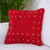 Wool cushion cover, 'Dotted Passion in Red' - Handwoven Wool Cushion Cover in Red from Mexico thumbail