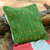 Wool cushion cover, 'Dotted Passion in Green' - Handwoven Wool Cushion Cover in Green from Mexico thumbail