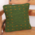 Wool cushion cover, 'Dotted Passion in Green' - Handwoven Wool Cushion Cover in Green from Mexico (image 2b) thumbail
