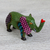 Wood alebrije figurine, 'Elephant in Green' - Artisan Crafted Green Wood Elephant Alebrije Figurine (image 2) thumbail