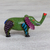 Wood alebrije figurine, 'Elephant in Green' - Artisan Crafted Green Wood Elephant Alebrije Figurine (image 2b) thumbail