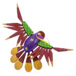 Wood hanging alebrije sculpture, 'Garden Hummingbird' - Handcrafted Wood Hanging Hummingbird Alebrije Sculpture