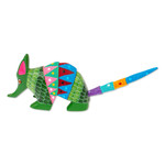 Wood alebrije figurine, 'Scales and Dreams' - Mexican Handmade Copal Wood Armadillo Alebrije Figurine