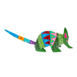 Wood alebrije figurine, 'Scales and Dreams' - Mexican Handmade Copal Wood Armadillo Alebrije Figurine