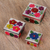 Tin nesting boxes, 'Floral Companions' (set of 3) - Three Tin Nesting Boxes with Floral Designs from Mexico