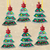 Tin ornaments, 'Holiday Trees' (set of 6) - Artisan Crafted Tin Tree Ornaments from Mexico (set of 6)