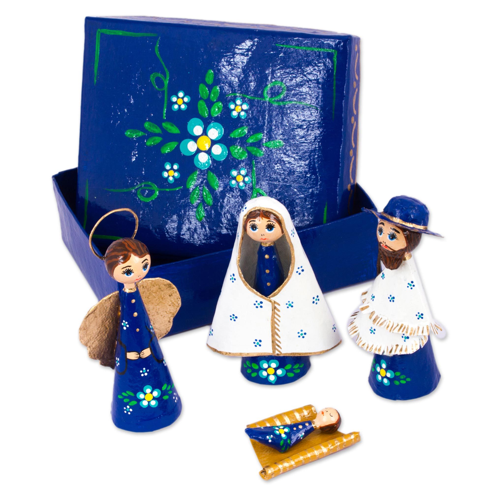 HandPainted Papier Mache Nativity Scene from Mexico Awestruck