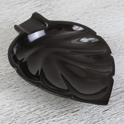 Marble catchall, Handy Leaf in Black