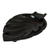 Marble catchall, 'Handy Leaf in Black' - Handcrafted Leaf-Shaped Marble Catchall in Black from Mexico (image 2a) thumbail