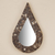 Onyx wall mirror, 'Drop of Rain' - Mexican Brown Onyx Wall Mirror in the Shape of a Raindrop (image 2) thumbail