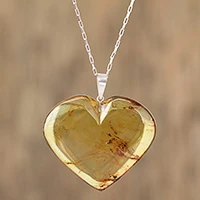 Amber pendant necklace,