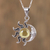 Amber pendant necklace, 'Honey Eclipse' - Sun and Moon Amber Pendant Necklace from Mexico (image 2) thumbail