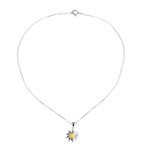 Amber pendant necklace, 'Honey Eclipse' - Sun and Moon Amber Pendant Necklace from Mexico