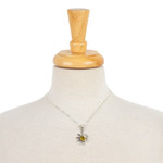 Amber pendant necklace, 'Honey Eclipse' - Sun and Moon Amber Pendant Necklace from Mexico
