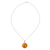 Amber pendant necklace, 'Honey Planet' - Circular Amber and Silver Pendant Necklace from Mexico (image 2c) thumbail