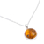 Amber pendant necklace, 'Honey Planet' - Circular Amber and Silver Pendant Necklace from Mexico (image 2d) thumbail