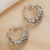 Sterling silver hoop earrings, 'Gleaming Pores' - Openwork Motif Sterling Silver Hoop Earrings from Mexico